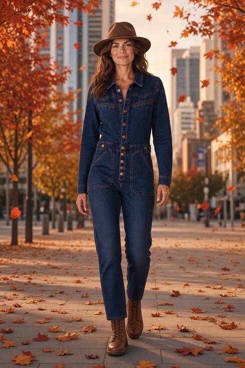 Rock & Roll Denim Pants - Rock & Roll Denim Womens Small Denim Long Sleve Jumpsuit Boiler Suit Blue Retro